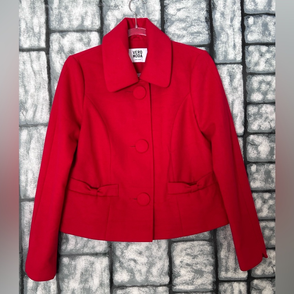 Vero Moda Bold Red Cropped Blazer